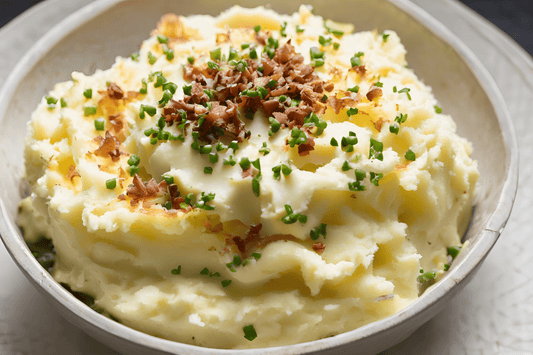 Creamy Loaded Mashed Potatoes with Cheddar, Bacon and Chives