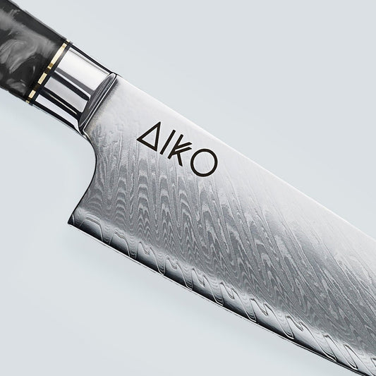 Aiko Black (あいこ, アイコ) Renkli Siyah Reçine Saplı Şam Çelik Bıçağı