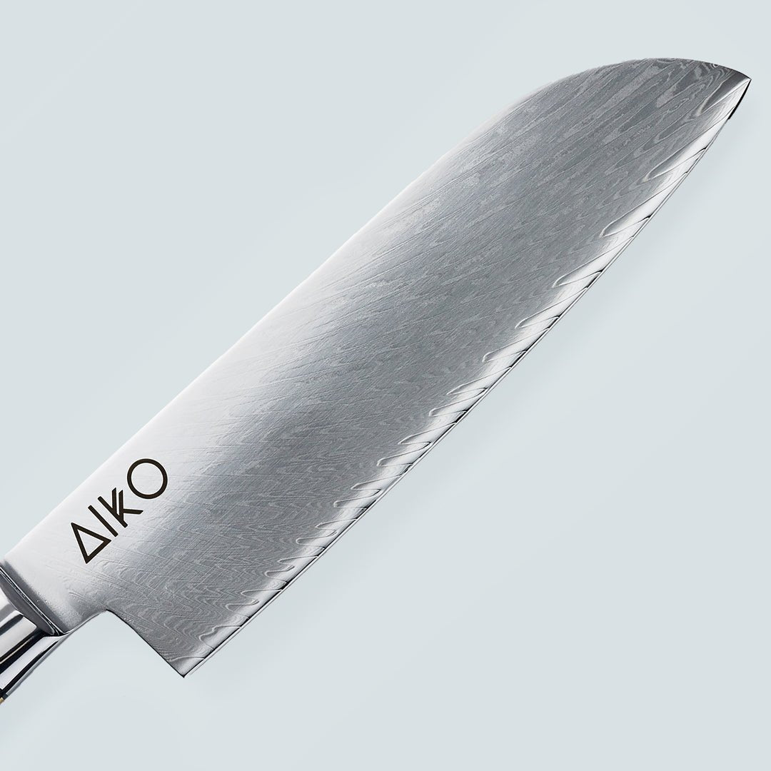 Aiko Red (あいこ, アイコ) Renkli kırmızı reçine saplı Şam çelik bıçağı