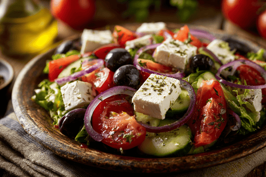 Classic Greek Salad with Feta and Olives