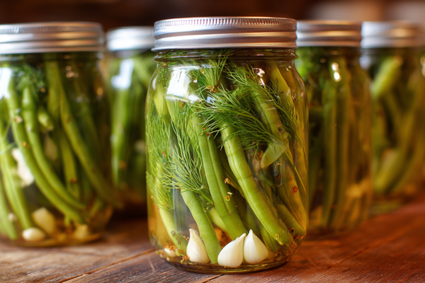 Crisp and Zesty Pickled Green Beans with Garlic and Dill