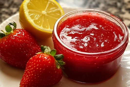 Limon dokunuşuyla ev yapımı çilek reçeli