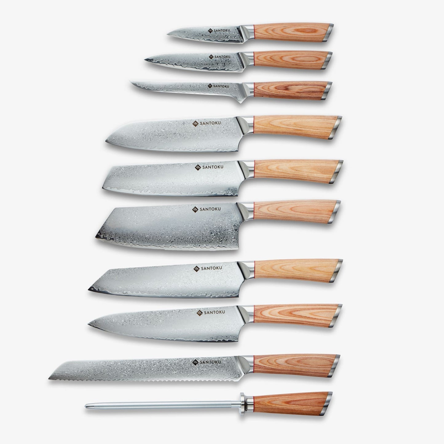 Haruta (はるた)  10 PCS Set VG10 Damascus Steel Kitchen Knives