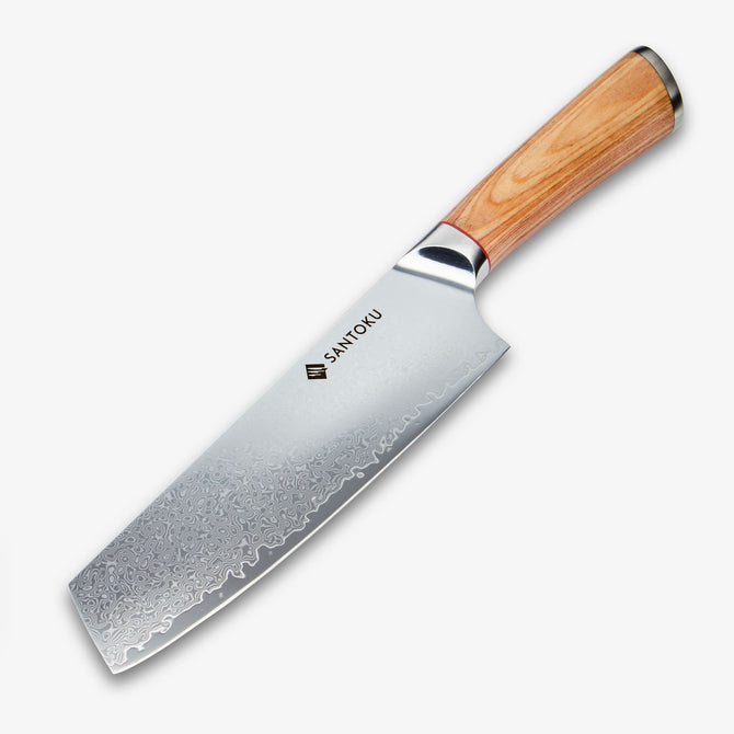 Haruta 7 İnç VG10 Ahşap Saplı ve Kınlı Japon Şam Çelik Nakiri Bıçağı